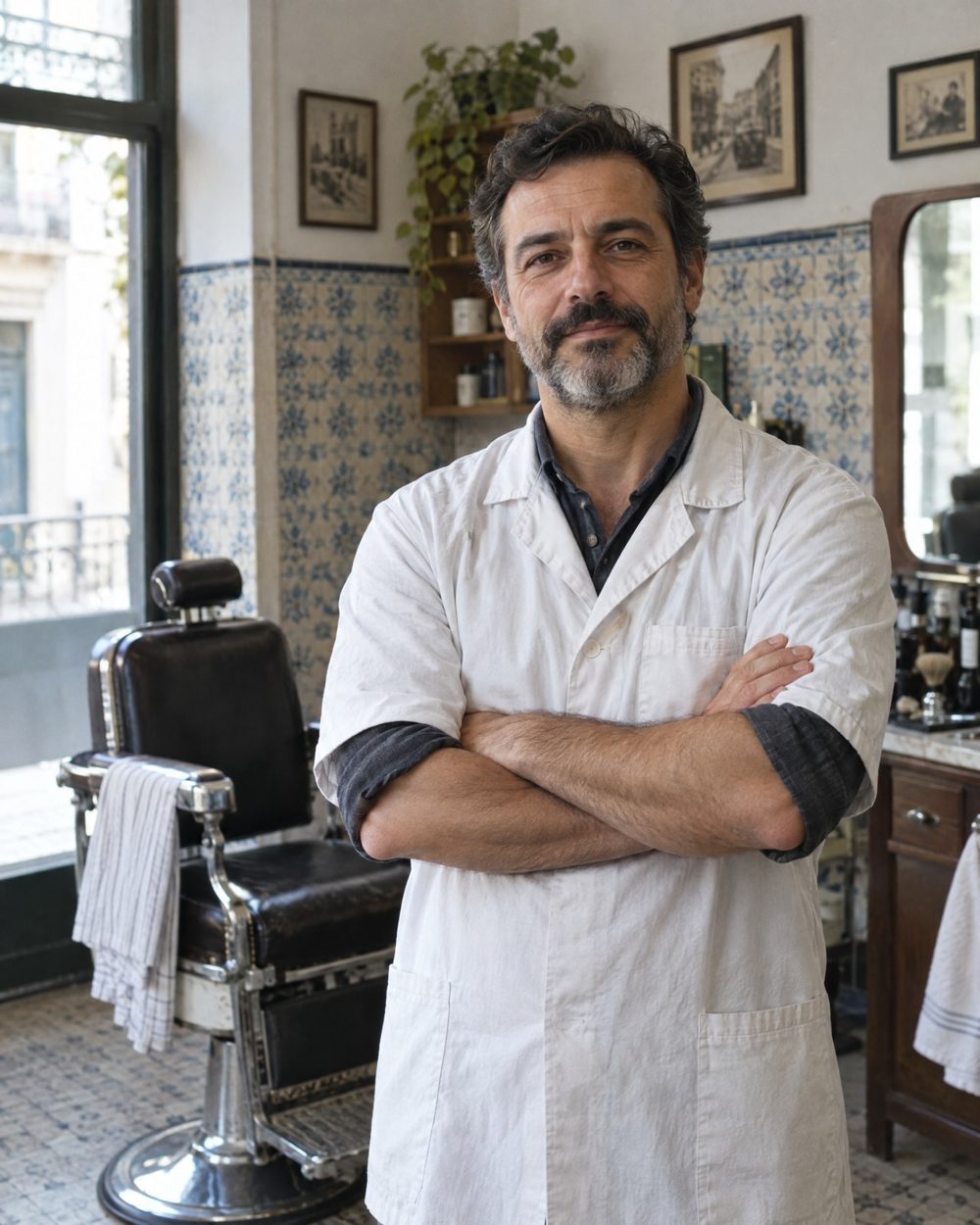 Barbeiro na sua barbearia