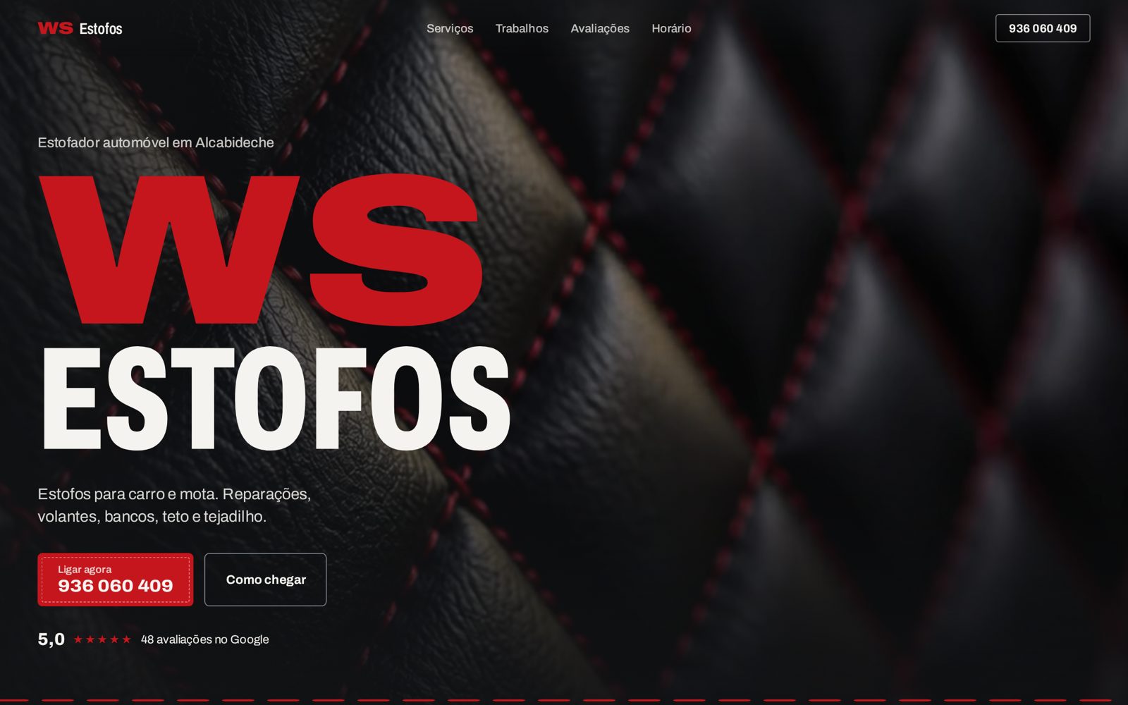 Site WS Estofos no computador